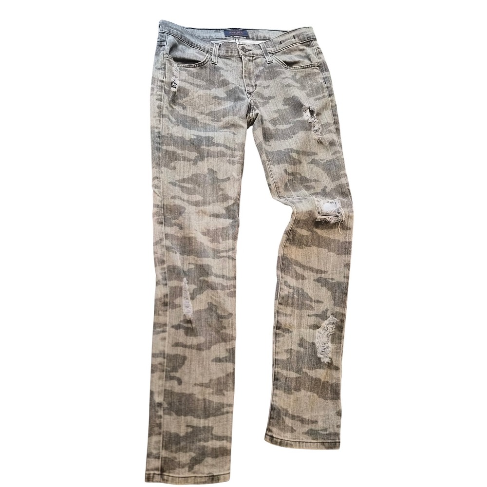 James Jeans Neo Beau Espionage Camo Distressed Slim Jeans Grey 28 Made in USA